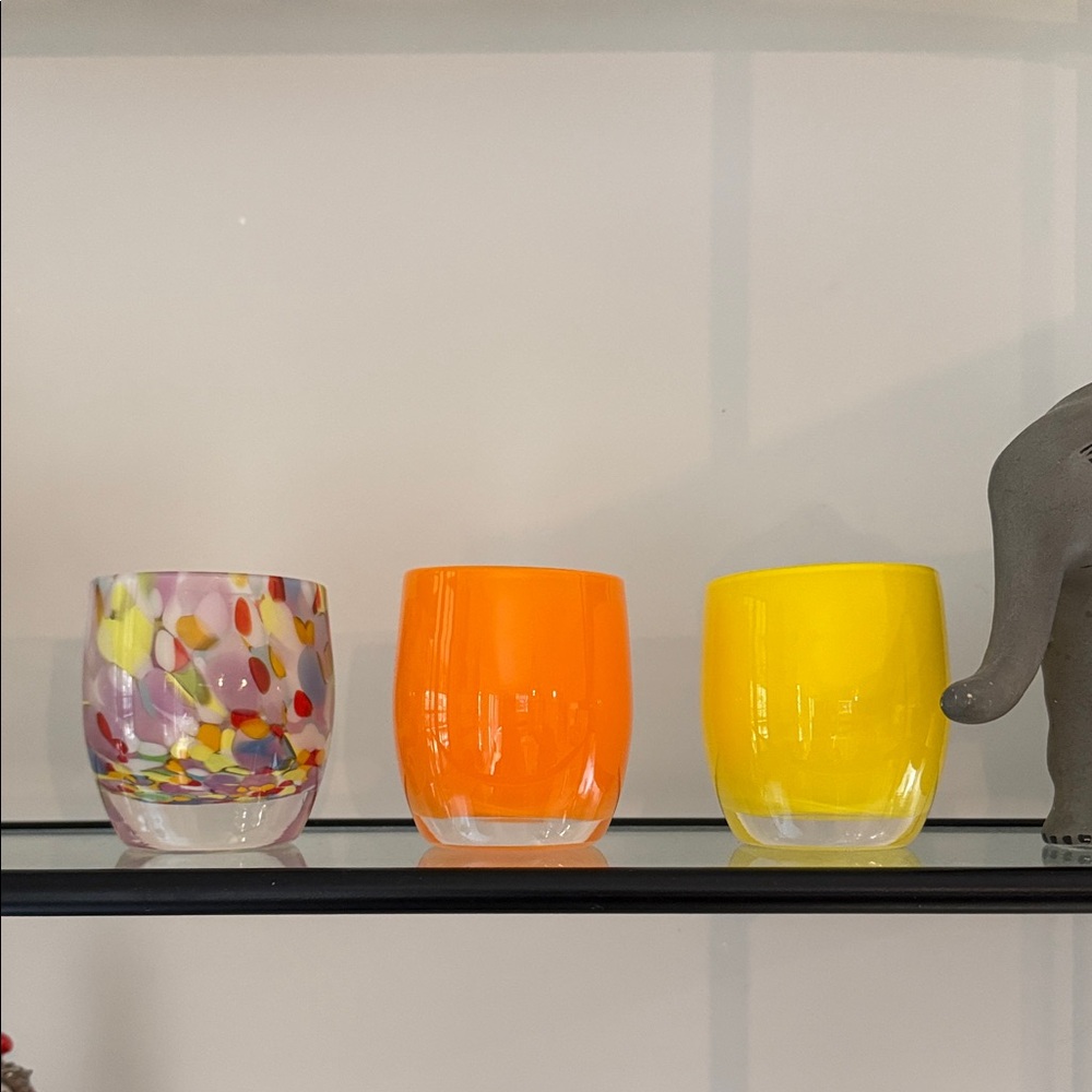 Orange Glass Candle Holder